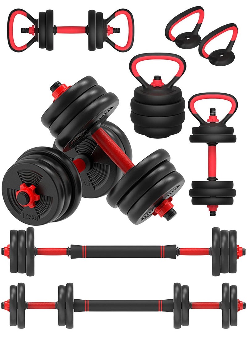 Viden - 15KG Dumbbell Barbell Kettlebell Set 4 Modes Of Body Shaping Exercise To Increase Strength And Enhance Physique Male And Female Multi-Combination Can Freely Adjust The Weight - Image 1