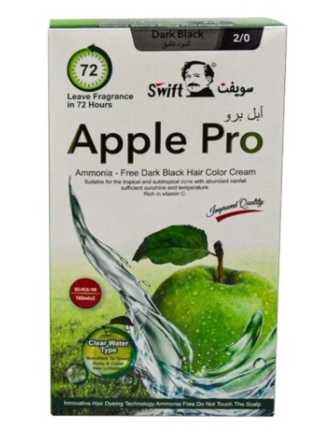 سويفت كريم صبغة الشعر الأسود غامق الخالي من الأمونيا 2/0