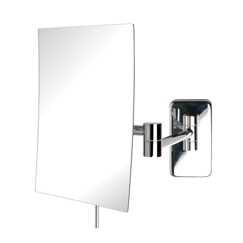 JERDON Wall Mount Makeup Mirror with 5X Magnification  875 x 65 Rectangular Mirror Extends 14  Chrome Finish  Model JRT695C
