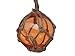 Handcrafted Nautical Decor Handcrafted Nautical Decor Hampton Nautical Orange Japanese Glass Ball Fishing Float with Brown Netting Decoration 3"  - Image 2