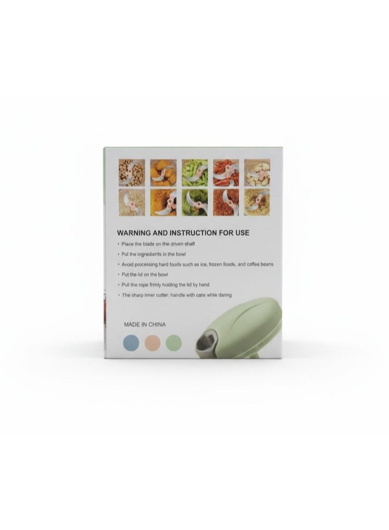 JIHAM Manual Hand Food Chopper with Pull String, Vegetable Cutter & Mixer, Easy Kitchen Food Processor, 1 Piece - Image 2