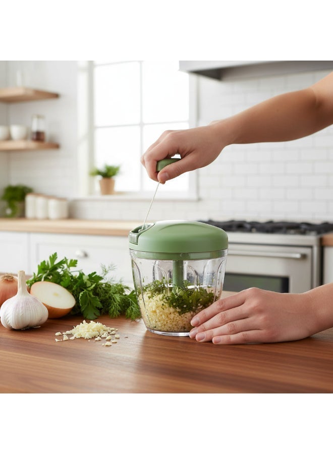 JIHAM Manual Hand Food Chopper with Pull String, Vegetable Cutter & Mixer, Easy Kitchen Food Processor, 1 Piece - Image 4