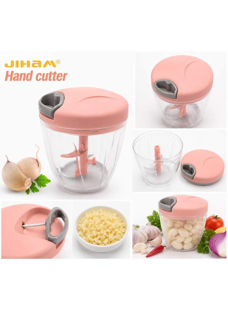 JIHAM Manual Hand Food Chopper with Pull String, Vegetable Cutter & Mixer, Easy Kitchen Food Processor, 1 Piece - Image 2