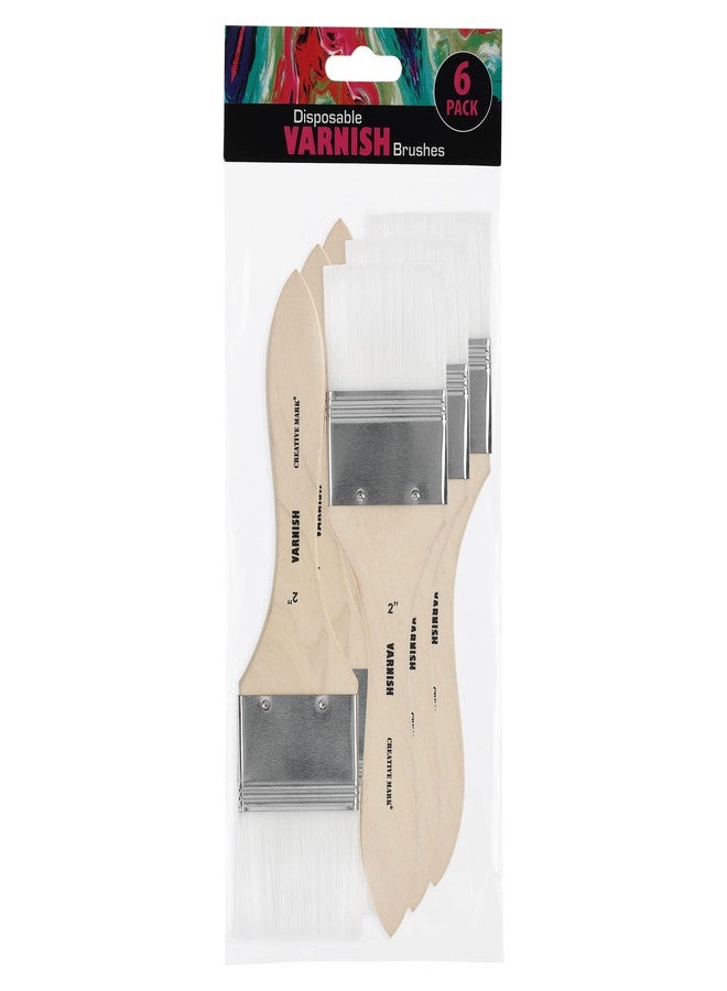 كرييتف مارك مجموعة فرش ورنيش للاستخدام مرة واحدة من كريتيف مارك - فرش للاستخدام مرة واحدة للورنيش، ومعظم الدهانات، والجيسو، وغيرها! - عبوة من 6 قطع - Image 3