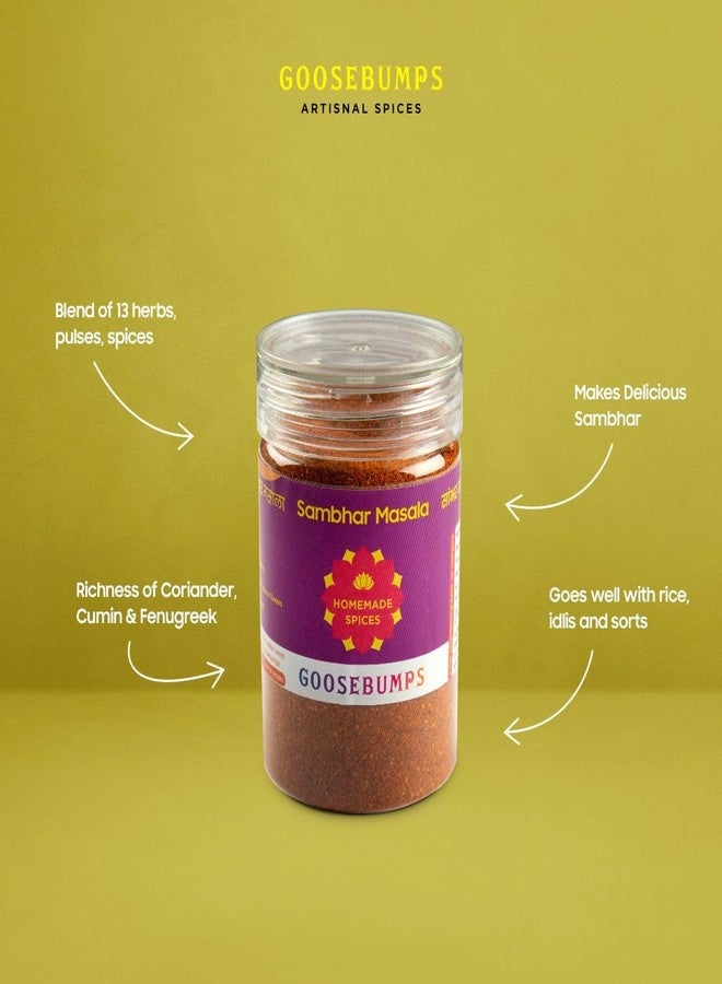 Goosebumps Sambhar Masala | Traditional Sambar Spice Blend |100% Natural Ingredients | Artisanal & Authentic | Vegan Spice | No Bulking Agent, Artifical Colours or Preservatives used, 80 GMS - Image 5