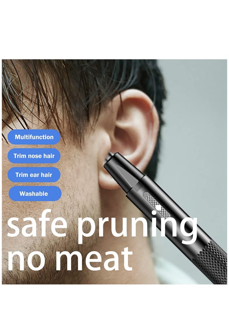 Rechargeable Nose Hair Trimmer for Men and Women, Electric Ear and Eyebrow Groomer, Portable Travel Hair Remover in Black - Image 2