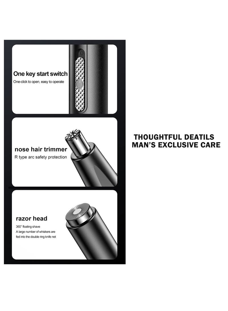 Rechargeable Nose Hair Trimmer for Men and Women, Electric Ear and Eyebrow Groomer, Portable Travel Hair Remover in Black - Image 5