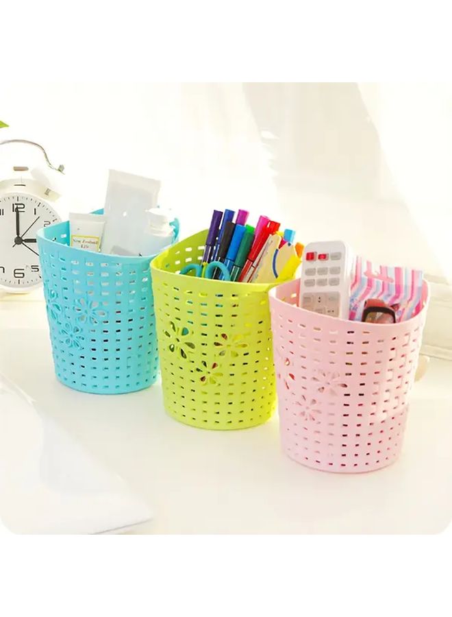 1pc Blue Multifunctional Hanging Hook Basket Durable Plastic Storage Organizer With Multiple Compartments Space Saving Design For Kitchen Bedroom Bathroom Car Stylish Home Decor Functional Storage Solution Shelf Basket - Image 1