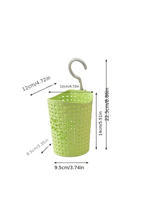 1pc Blue Multifunctional Hanging Hook Basket Durable Plastic Storage Organizer With Multiple Compartments Space Saving Design For Kitchen Bedroom Bathroom Car Stylish Home Decor Functional Storage Solution Shelf Basket - Image 4