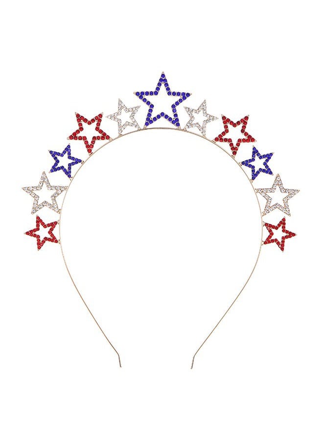 Soochat 4th of July Headband Rhinestone Patriotic Headband Crystal Star Hairband for Independence Day Party Hair Accessories - Image 1