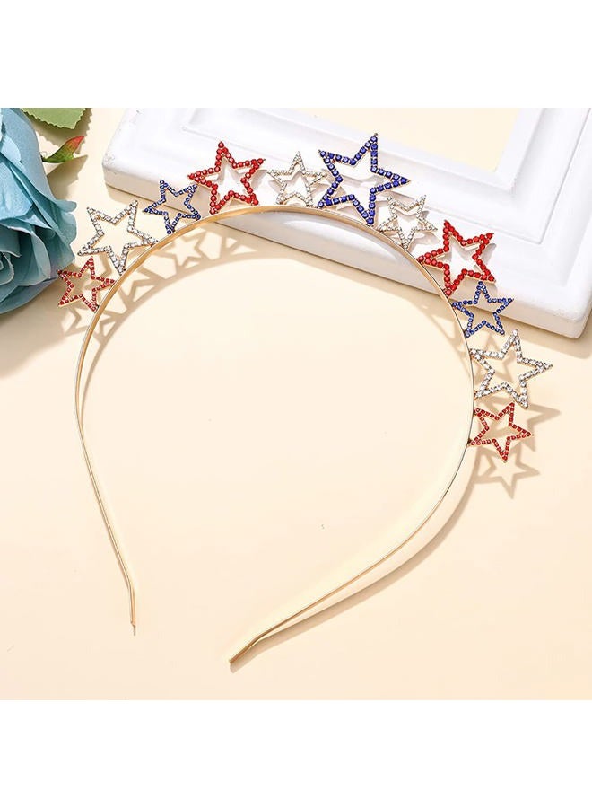 Soochat 4th of July Headband Rhinestone Patriotic Headband Crystal Star Hairband for Independence Day Party Hair Accessories - Image 2