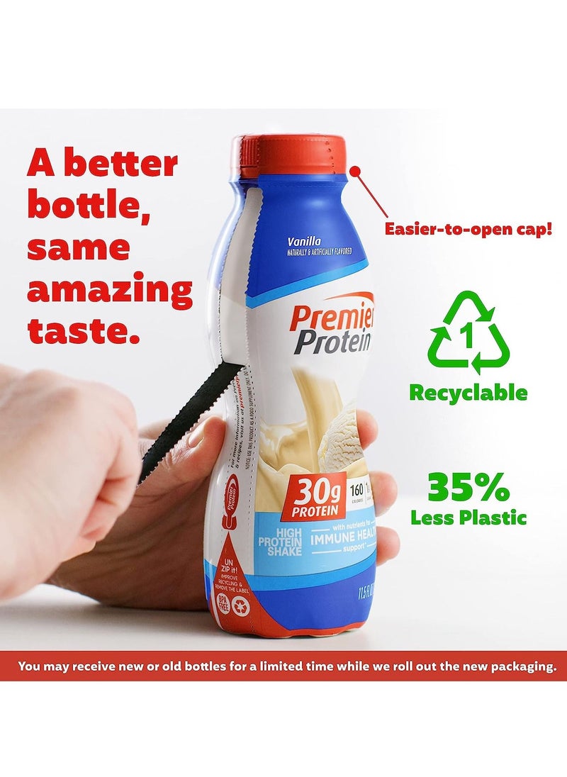 Premier Protein - Protein Shake Vanilla 30g Protein 1g Sugar 24 Vitamins & Minerals 11.5 Fl Oz (Pack of 12) - Image 1