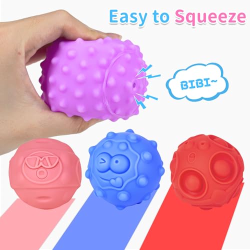 Ynanimery 24 Pcs Sensory Balls for Toddlers 1-3, Sensory Baby Toys 6-12 Months, Montessori Toy for Babies 6-12 Months Squeeze, Infant Toys Soft Multi Ball Set Gifts with Bright Color Textured - Image 3