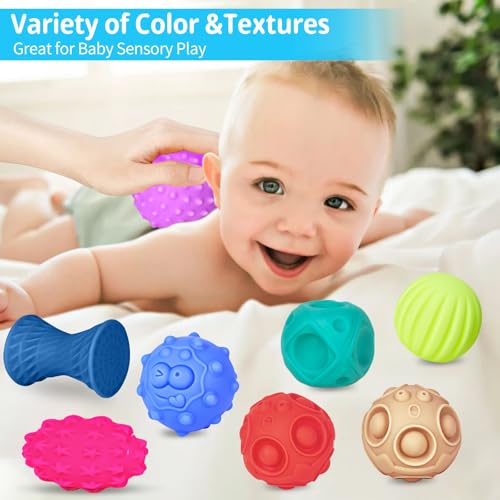 Ynanimery 24 Pcs Sensory Balls for Toddlers 1-3, Sensory Baby Toys 6-12 Months, Montessori Toy for Babies 6-12 Months Squeeze, Infant Toys Soft Multi Ball Set Gifts with Bright Color Textured - Image 2