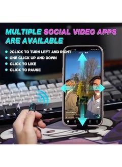 ANKOVO Tiktok Trending Bluetooth Smart Scrolling Ring Kindle App Remote Page Turner with Phone Holder Wireless Camera Shutter Selfie Button - Compatible with iPhone Ipad Android (Black)  - Image 2