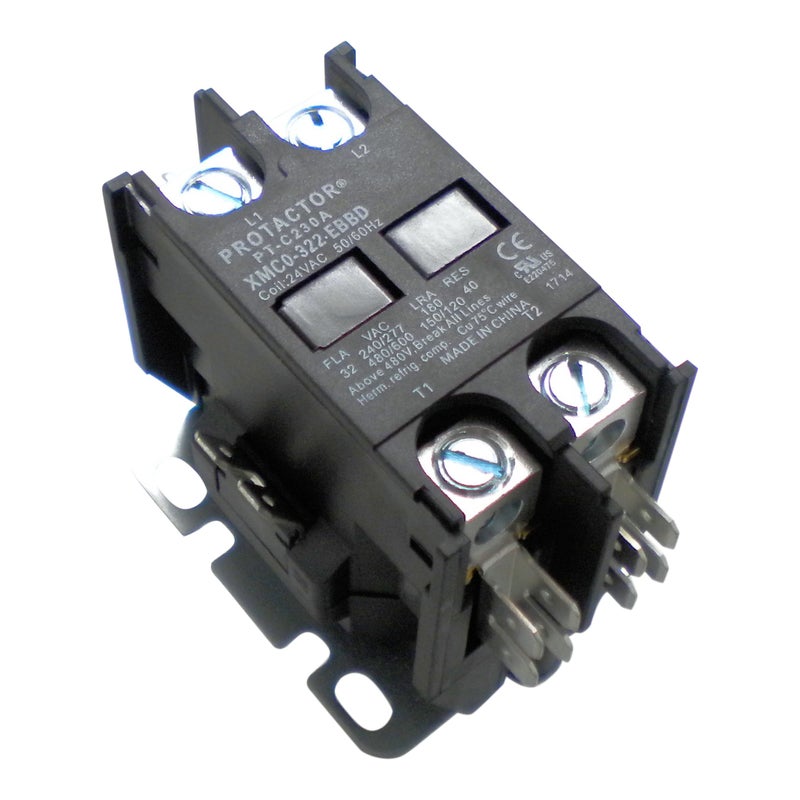 Protactor 2 Pole 32 AMP Heavy Duty AC Contactor Replaces Virtually All Residential 2 Pole Models 30 Amps or Less - Image 1