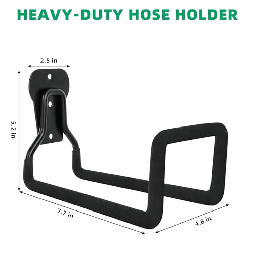 YMHB Garden Hose Holder - Heavy Duty Metal Hanger Wall Mount, Water Hose Holder for Outside Yard, Water Hose Reel, Hose Rack, Hose Hook - Image 5