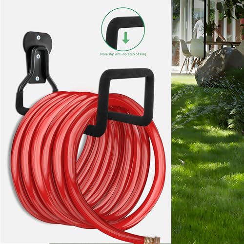 YMHB Garden Hose Holder - Heavy Duty Metal Hanger Wall Mount, Water Hose Holder for Outside Yard, Water Hose Reel, Hose Rack, Hose Hook - Image 2