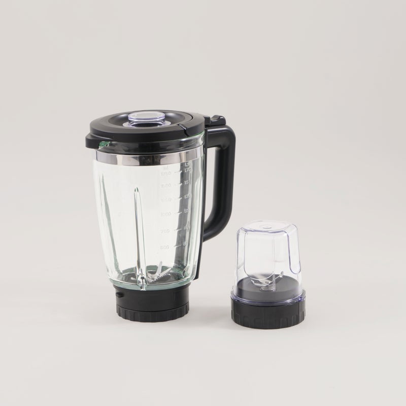 ألبرتو خلاط كهربائي ستانلس ستيل بغطاء، أسود 1.5 لتر 1000واط - Image 3