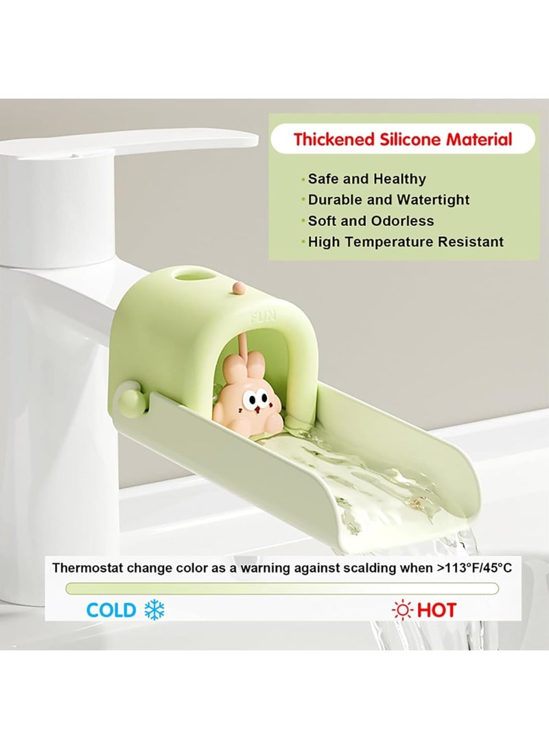 Barakah Faucet Extender, Silicone Temperature Sensitive Sink Extender for Toddlers Babies and Kids, Easy to Install Hand Washing Aid for Bathroom and Kitchen Safety, Green 1PC - Image 2