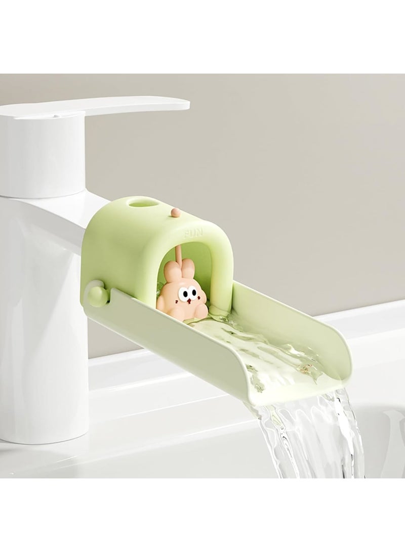 Barakah Faucet Extender, Silicone Temperature Sensitive Sink Extender for Toddlers Babies and Kids, Easy to Install Hand Washing Aid for Bathroom and Kitchen Safety, Green 1PC - Image 1