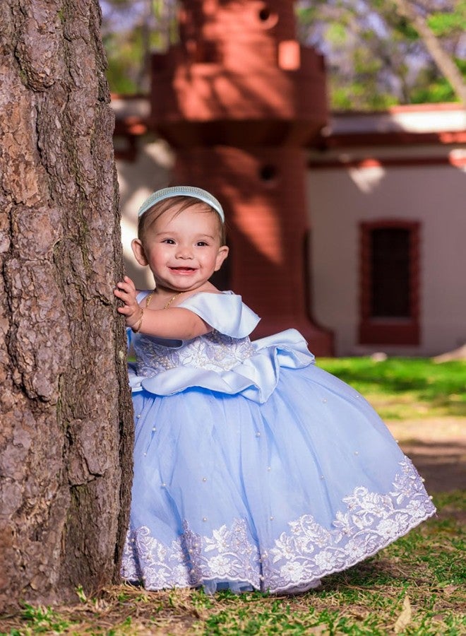 Yosbabe إكسسوارات زي الفتيات - إكسسوارات تنكرية للأميرة سندريلا - رباط رأس سندريلا، تاج، قلادة، قفازات، خاتم، أقراط - هدايا حفلات عيد الهالوين وعيد الميلاد للأطفال - Image 3