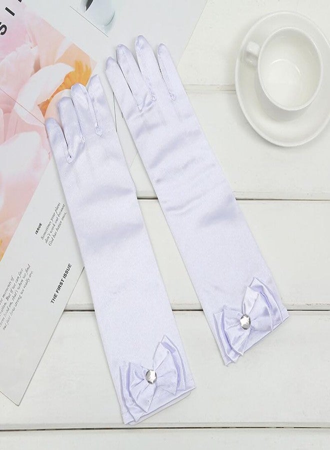 Yosbabe إكسسوارات زي الفتيات - إكسسوارات تنكرية للأميرة سندريلا - رباط رأس سندريلا، تاج، قلادة، قفازات، خاتم، أقراط - هدايا حفلات عيد الهالوين وعيد الميلاد للأطفال - Image 4