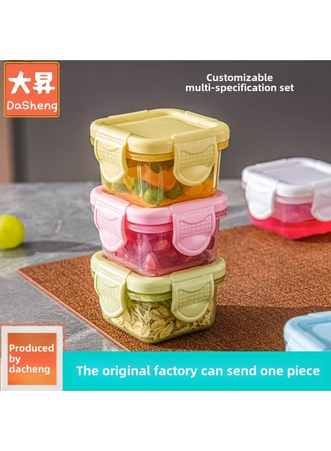 Fresh-keeping Box Candy Sealed Box Baby Children's Food Supplement Box Storage Box Seasoning Box Medicine Box Jam Box Suit Wholesale-Specifications:Yellow  - Image 2