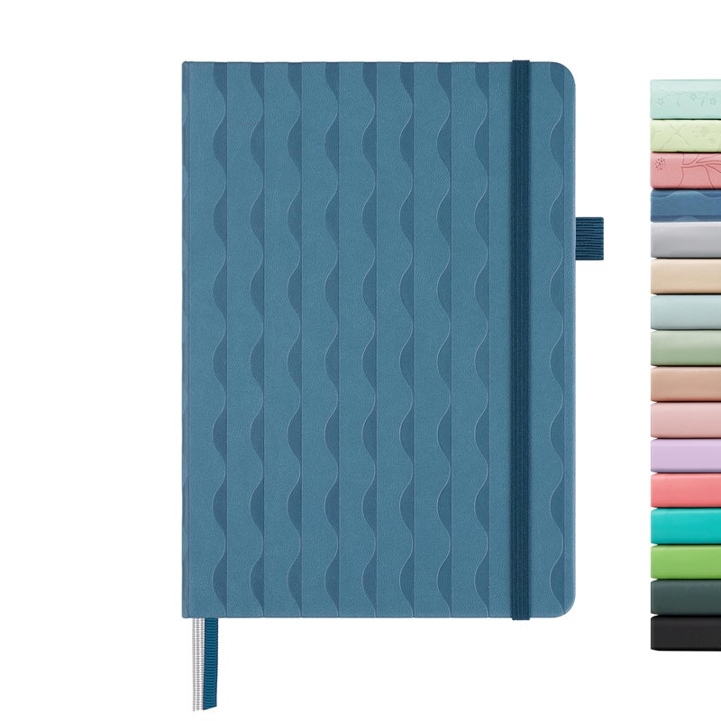 &And Per Se ⩓ Per Se Lined Journal Notebook for Women&Men with Pattern, 160 Pages 100GSM Thick Paper, A5 Hardcover Journals for Writing(Blue) - Image 1