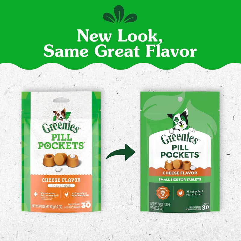Greenies Pill Pockets for Dogs Small Size, Soft Dog Treats, Cheese Flavor, (6) 3.2 oz. Pouches (180 Treats Total) - Image 2