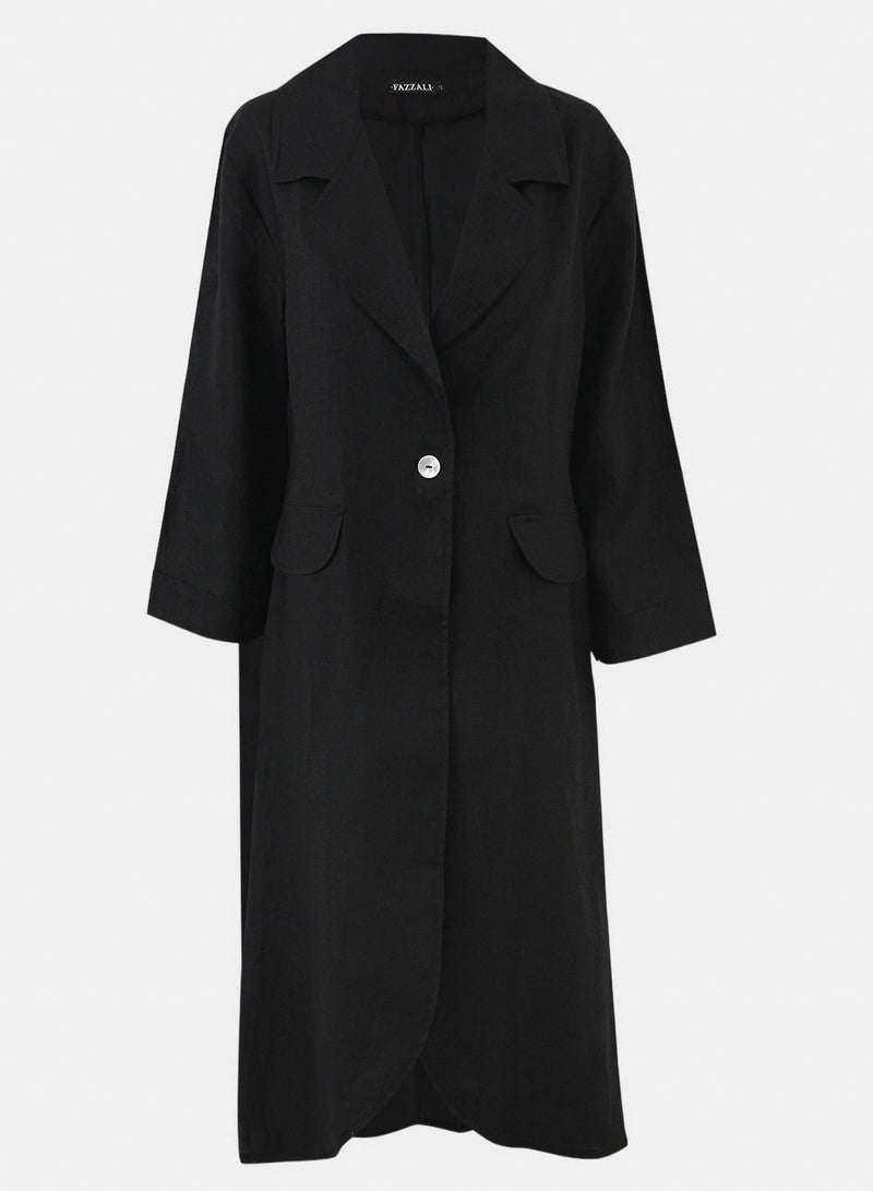 Flowy Long Linen Blazer.