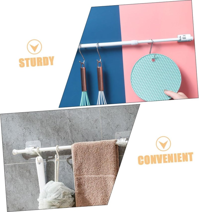 Tension Curtain Rod Heavy Duty Expandable Shower Curtain Bar No Drilling Multipurpose Design for Curtains Clothes and More Easy Installation Sturdy - Image 3