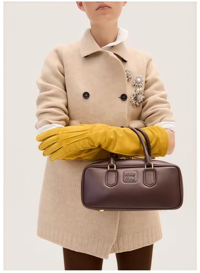 MIU Arcadie Leather Crossbody Hobo Handbag Women Camera With Top Handle - Image 2