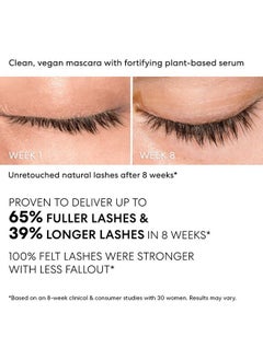 bareMinerals bareMinerals Strength & Length Serum-Infused Black Mascara with Plant-Based Lash Serum, Lengthens, Lifts + Defines Lashes for Healthier Lashes, Vegan  - Image 3