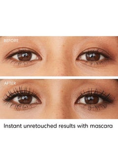 bareMinerals bareMinerals Strength & Length Serum-Infused Black Mascara with Plant-Based Lash Serum, Lengthens, Lifts + Defines Lashes for Healthier Lashes, Vegan  - Image 2