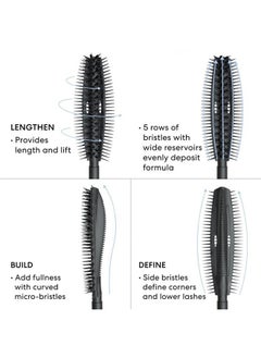 bareMinerals bareMinerals Strength & Length Serum-Infused Black Mascara with Plant-Based Lash Serum, Lengthens, Lifts + Defines Lashes for Healthier Lashes, Vegan  - Image 4