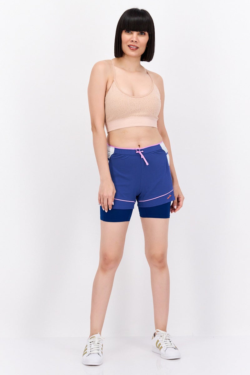 Brooks Women Sportswear Fit 3 Inseam Training Shorts, Slate Blue - Image 4