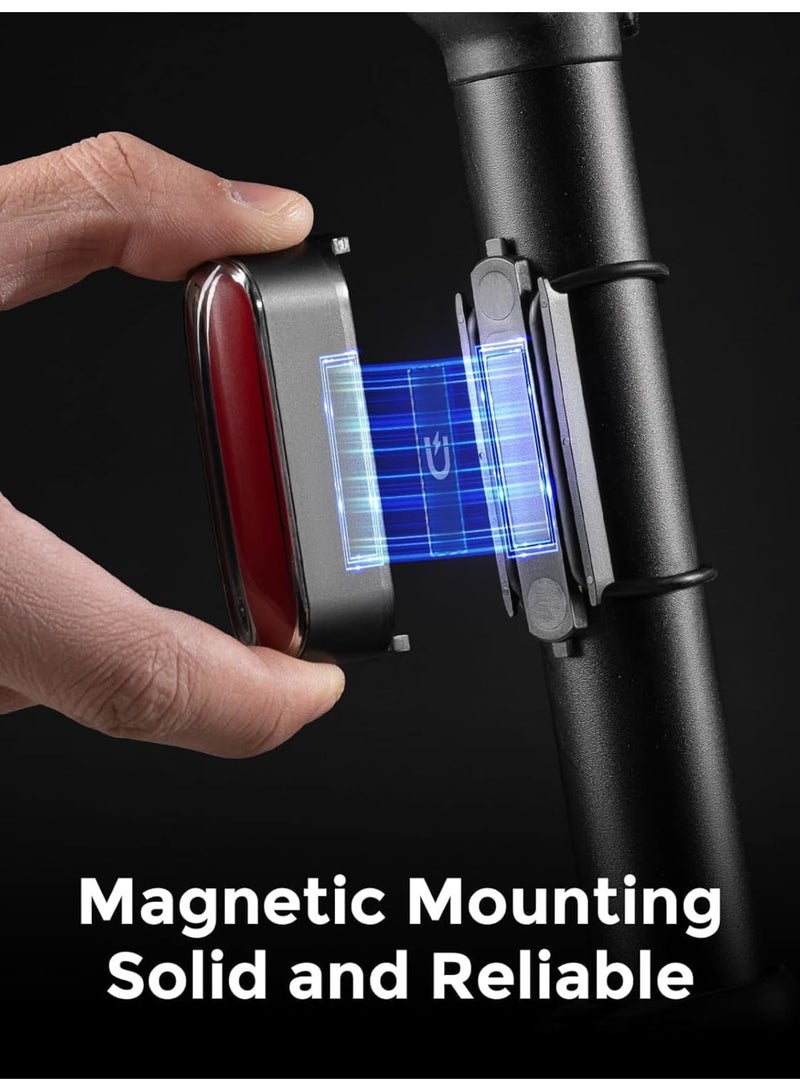 SYOSI Bike Tail Light, Magnetic Induction USB-C Rechargeable LED Rear Bicycle Safety Light IPX6 Waterproof with 7 Flash Modes Compact Cycling Accessory for Road Mountain Bikes Commuting Night Riding - Image 2