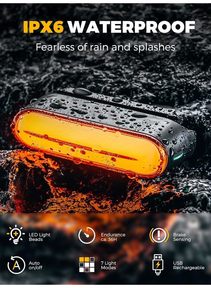 SYOSI Bike Tail Light, Magnetic Induction USB-C Rechargeable LED Rear Bicycle Safety Light IPX6 Waterproof with 7 Flash Modes Compact Cycling Accessory for Road Mountain Bikes Commuting Night Riding - Image 3