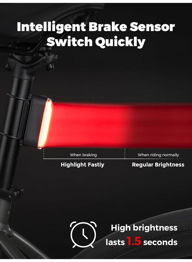 SYOSI Bike Tail Light, Magnetic Induction USB-C Rechargeable LED Rear Bicycle Safety Light IPX6 Waterproof with 7 Flash Modes Compact Cycling Accessory for Road Mountain Bikes Commuting Night Riding - Image 4
