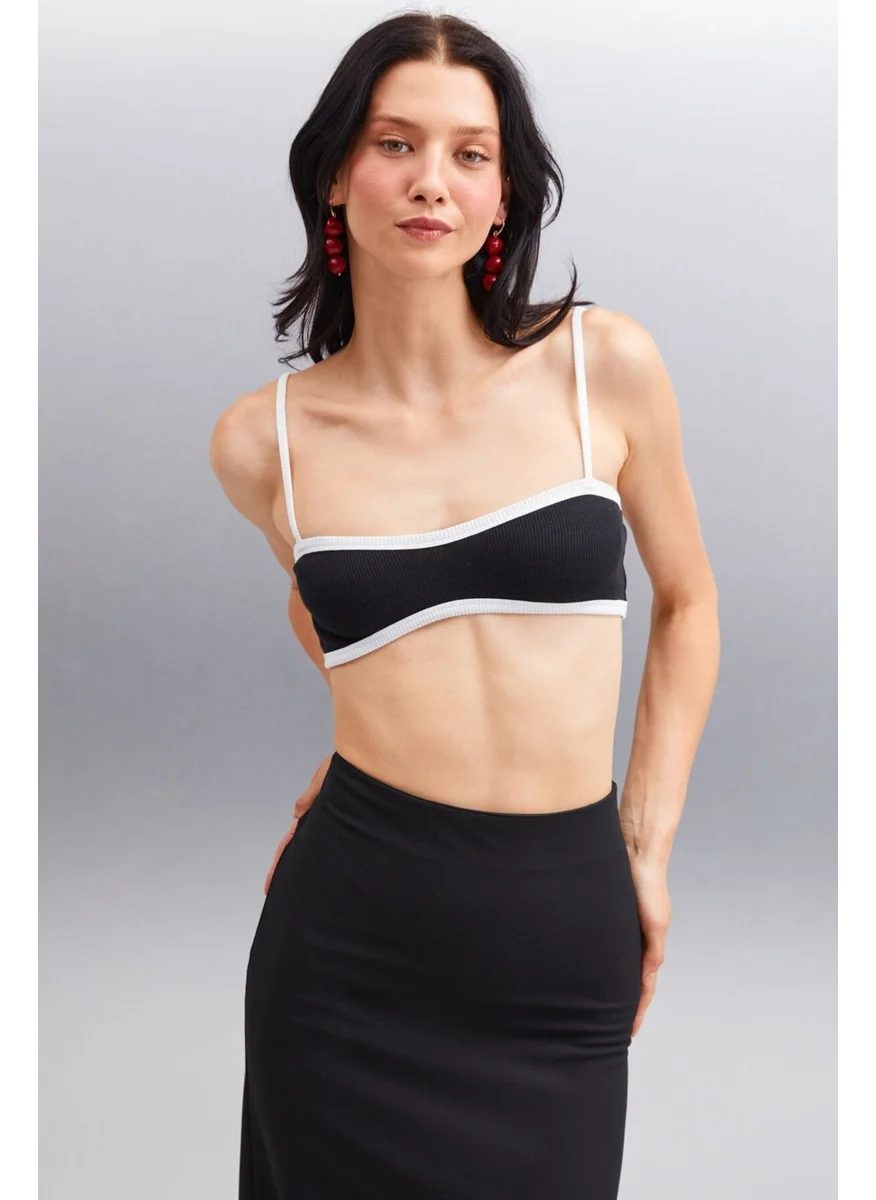 GRIMELANGE Rosalinda Women's Crop Black Bustier