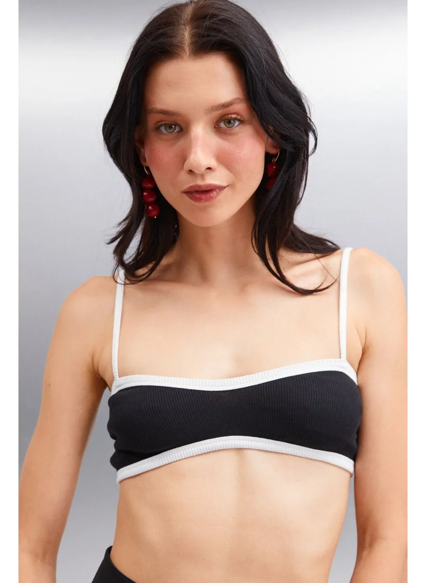 GRIMELANGE Rosalinda Women's Crop Black Bustier