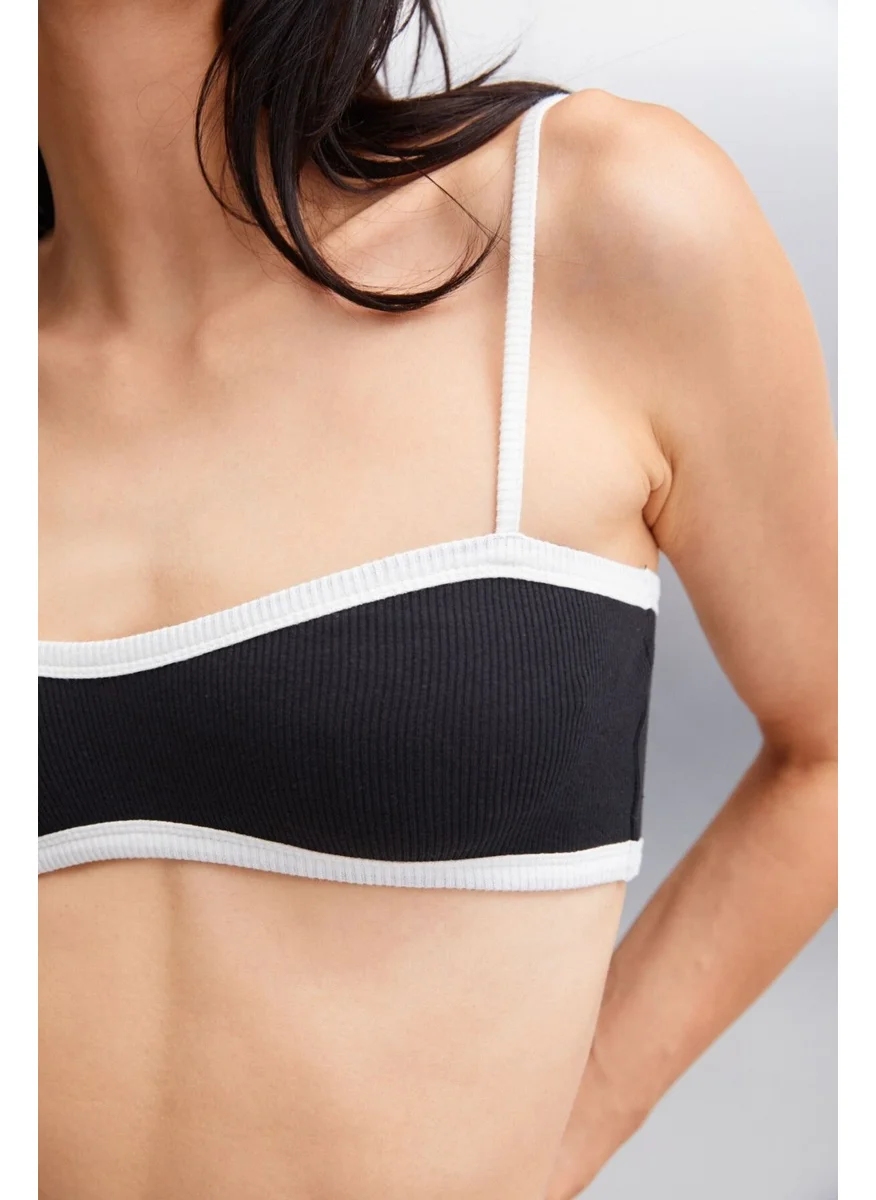GRIMELANGE Rosalinda Women's Crop Black Bustier