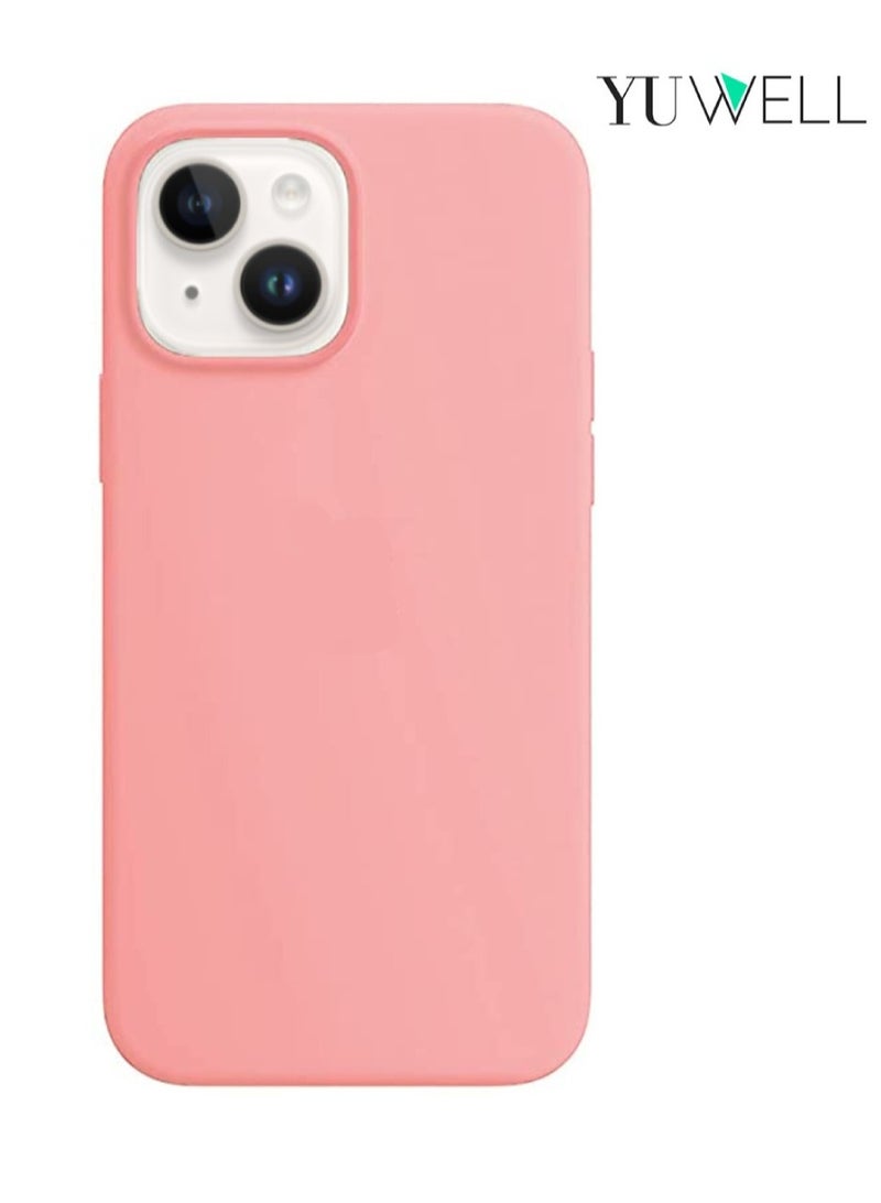 حافظة لهاتف iPhone 14 Plus من السيليكون المقاوم للصدمات، مقاس 6.7 بوصة، من مطاط الجل السائل الناعم لهاتف iPhone 14 Plus من السيليكون باللون الوردي