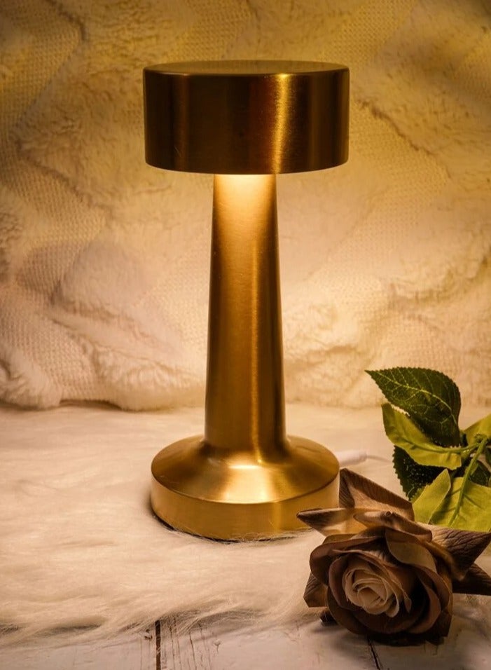 LED Table Lamp Metal Warm Lightning Gold 21x9x9cm - Image 1