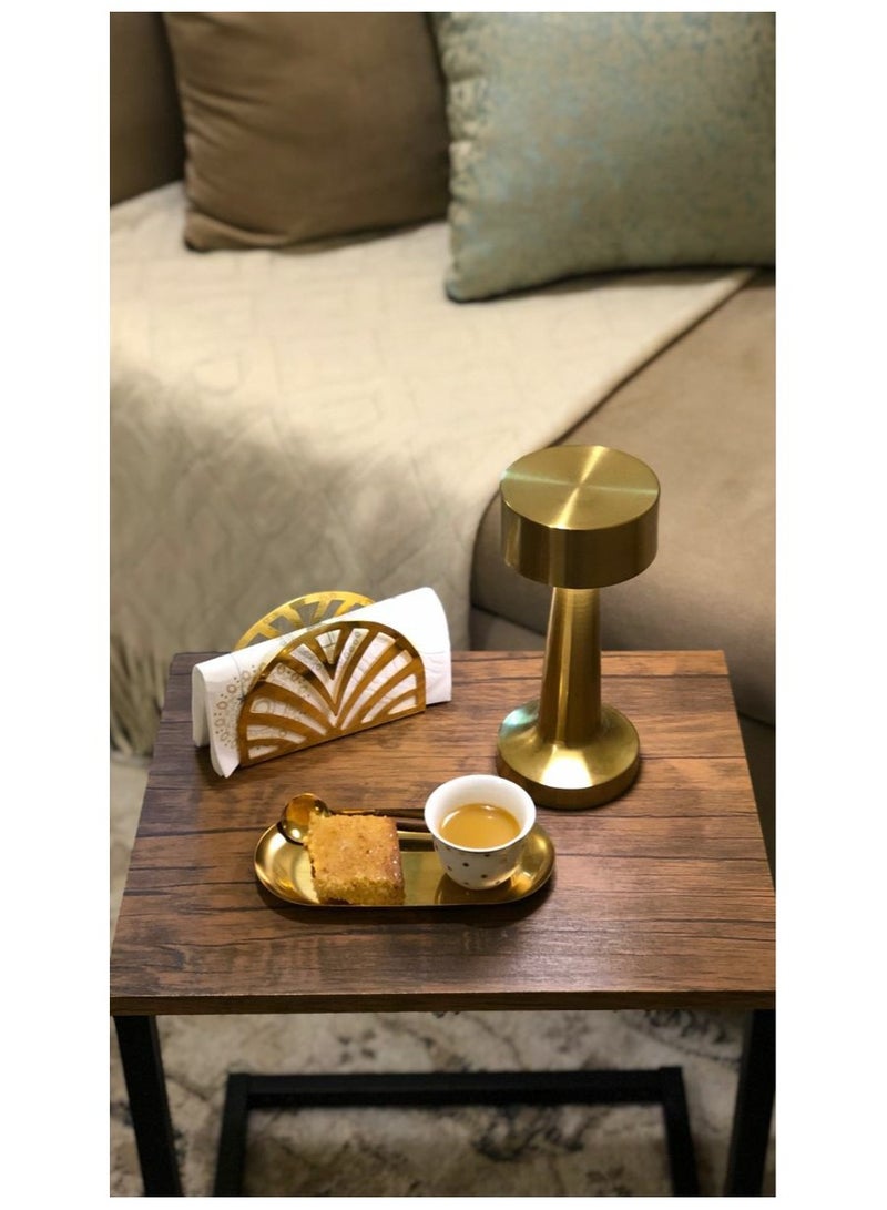 LED Table Lamp Metal Warm Lightning Gold 21x9x9cm - Image 5