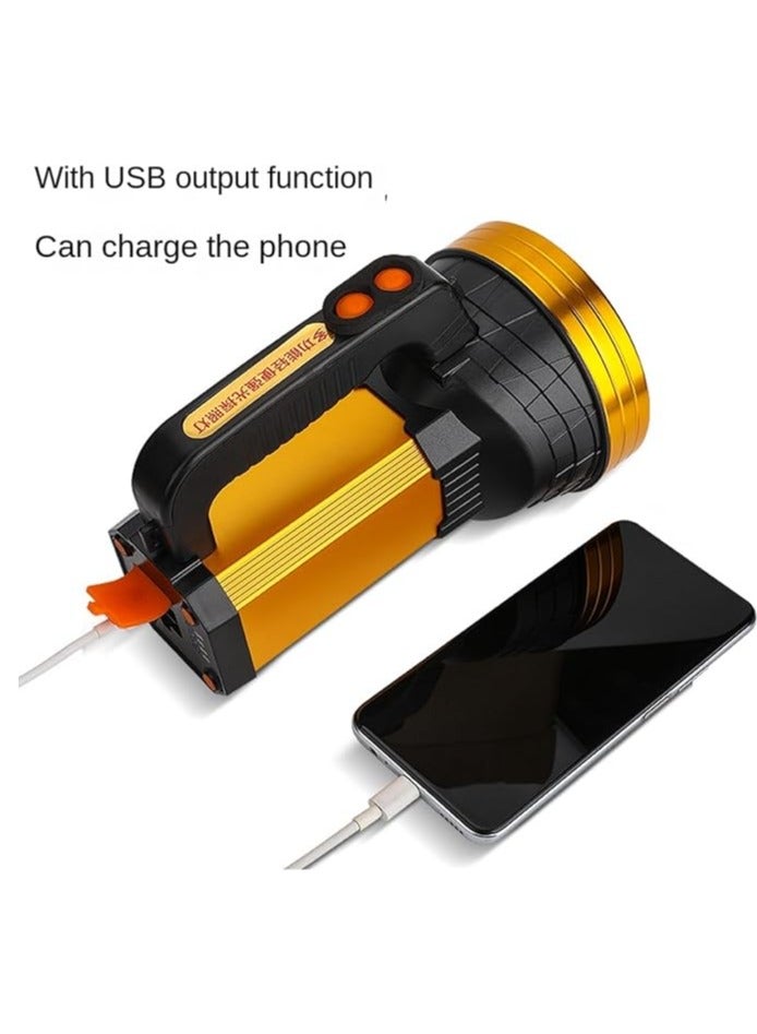 Rechargeable Spotlight, Household Ultra Bright Flashlight, Six Modes Versatile Powerful Tactical Flash Light, Durable Tactical Torch For Outdoor And Home Use, ( Yellow) - Image 2