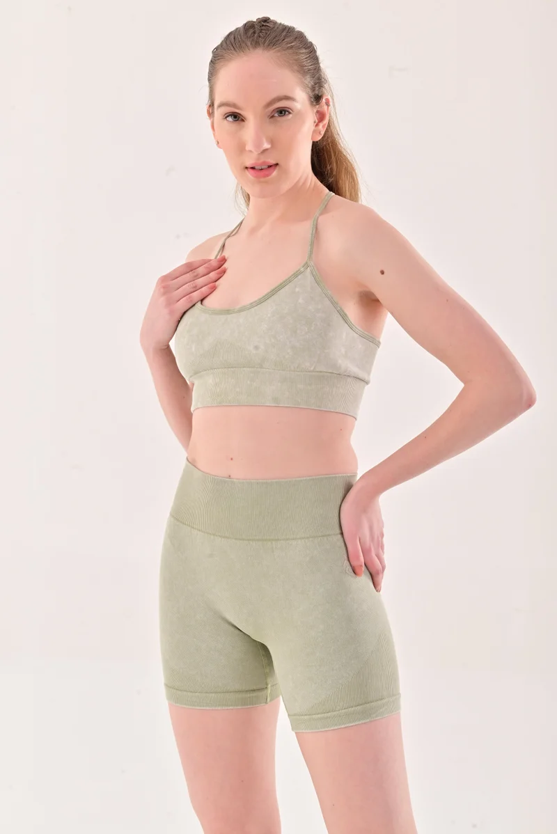 Esso5  Stonewash Racerback Sports Bra for Women | Best Price UAE