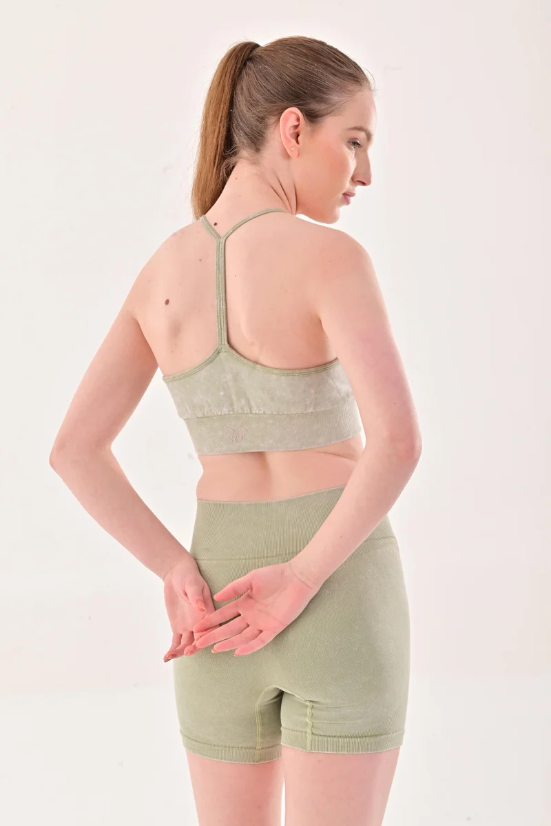 Esso5  Stonewash Racerback Sports Bra for Women | Best Price UAE