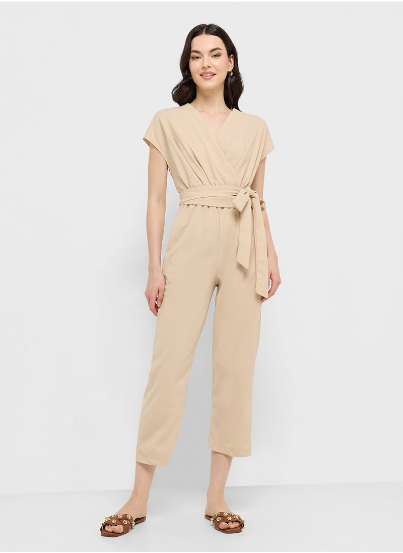 Ginger V Neck Wrap Detail Jumpsuit  - Image 1